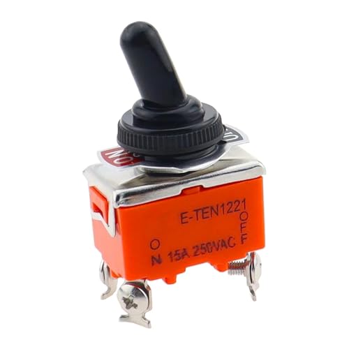 Interrupteur à bascule E-TEN1221 15A 250VAC 4 broches commutateur d'alimentation avec capuchon