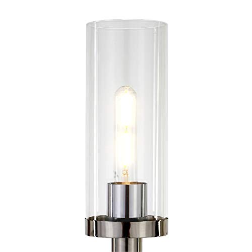 Frieda 26.68" Tall Table Lamp With Glass Shade In Polished Nickel/Clear #TOP3