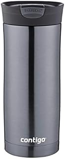 Contigo Huron Snapseal Travel Mug, Stainless Steel Thermal Mug, Vacuum Flask, Leakproof Tumbler, Coffee Mug with BPA Free Easy-Clean Lid, 470 ml
