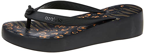 Tamanco Mari Print Light, Azaleia, Feminino, Preto III, 38