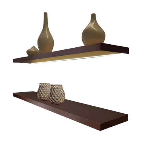 Étagère murale flottante multifonctionnelle en bois avec lumière LED