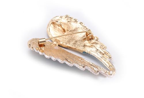 Image of vmcoatdu Women's Guardian Angel Wings Brooch Pin Crystal Angel Wings Brooch Multicolor Lapel Pin Badge