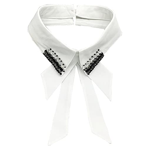 YAKEFJFemmes Col Amovible Chemisier avec Strass Cover