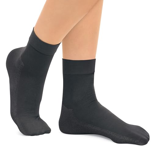 Collections Etc Non-Run Compression Anklet Stockings - 3 Pairs2