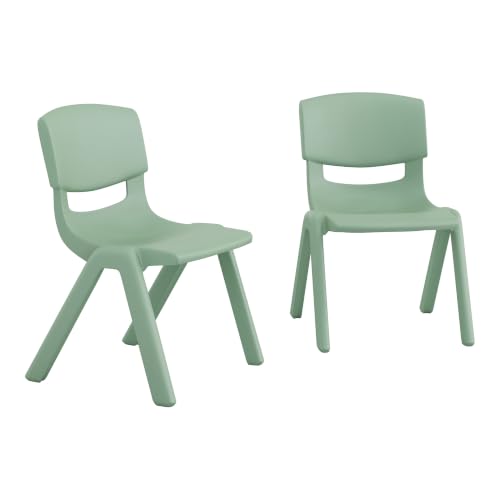 Image of Flash Furniture Stackable Plastic School Chair, Sage, Set of 2