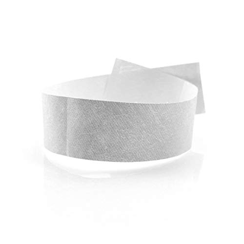 FUN FAN LINE - 200 Unidades Pulseras identificativas 19 mm de Papel tyvek. Pulseras de Control numeradas con Cierre Adhesivo. Intransferible y Resistente al Agua. (Color Blanco)