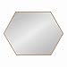 Kate and Laurel Rhodes Modern Hexagon Wall Mirror, 22 x 31, Natural Teak, Chic Geometric Mirror for Wall