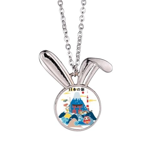 Collier lapin japonais en argent avec pendentif origami pour femme