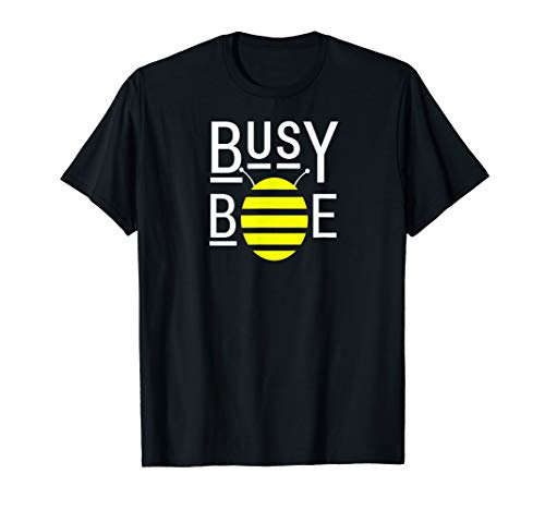 Busy Bee with Minimalist Cartoon Bumble Bee Graphic
