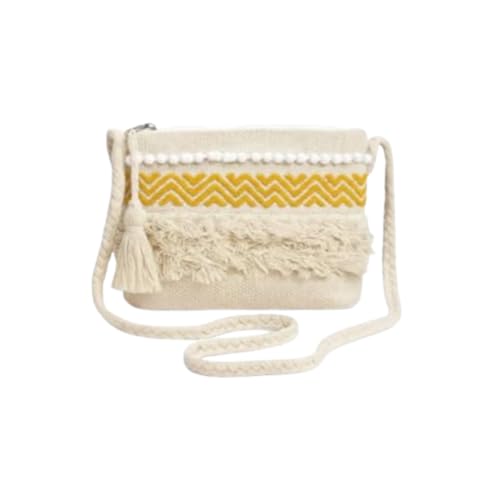 Image of Boho sling bags, Handmade Cotton shoulder bag, Handbags for Women, tote bags for women, cotton bags for women, Boho-Chic Cotton Crossbody Tote With Tassels, Shoulder Bag For Everyday Use