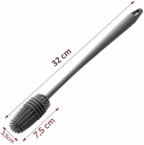 Kit 2 Escovas de Silicone para lavar mamadeiras, copos, taças, garrafas e jarras, com alça longa (Ci