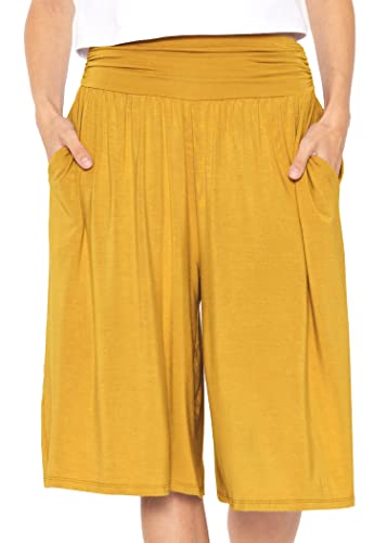 Damen Stretch (Rayon) Cropped Gaucho und lange Gaucho-Hose mit Taschen |...