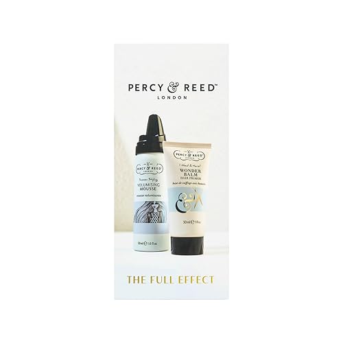 Percy & Reed The Full Effect Kit Volumising Mousse 50ml Wonder Balm Hair Primer 30ml Travel Size Styling Gift Set Hair Mousse and Cream Fights Frizz Boosts Shine 72H Humidity Control