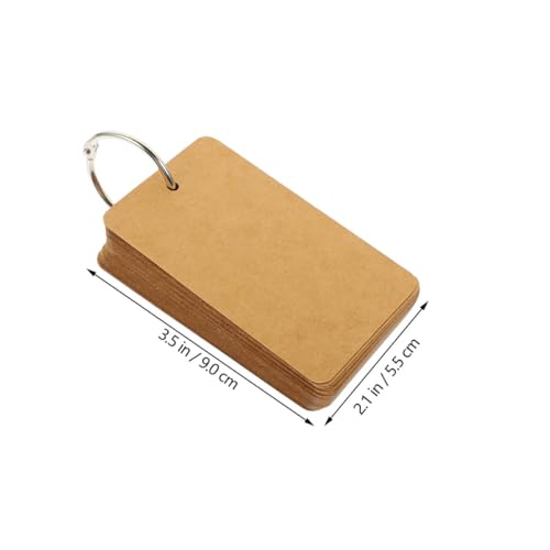 Cartes flash vierges papier kraft epais anneau metallique carte educative de revision ecole