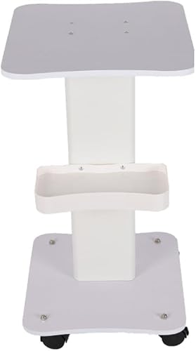 Carrito de salón de belleza con ruedas de bloqueo, carrito rodante de aluminio de capacidad de 132 libras, carrito de esteticista móvil blanco con