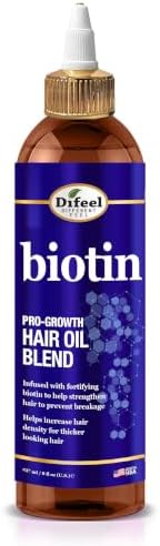 Difeel Biotin Pro Growth Hair Oil Blend 8 oz. - Infused with Fortifying Biotin for Healthy Hair Growth