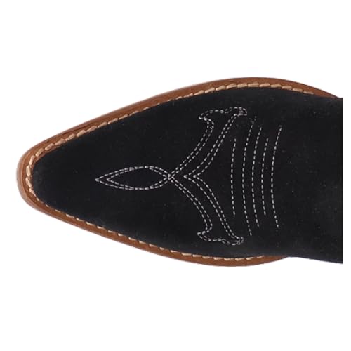 Dingo Womens Movin' On Embroidered Snip Toe Casual Boots Knee High Low Heel 1-2" - Black4