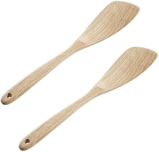 Ecloud Shop 2 PCS Professional Non Stick Wooden Spatula Wood Turner Cooking Tool Kitchen Utensils Eco-friendly and Safe Kitchenware