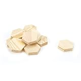 Pastlla 10Pcs 2" / 50MM Hexagon Unfinished Wood Circles Painting Decorations Wood DIY for Crafts, Do