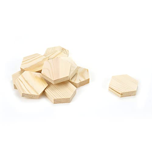 Pastlla 10Pcs 2" / 50Mm Hexagon Unfinished Wood Circles Painting Decorations Wood Diy For Crafts, Door Hanger, Door Design, Home Party Christmas Holiday, Wedding Decorations #TOP21