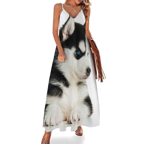 Robe longue femme été sans manches anti-froissement pour valise et plage