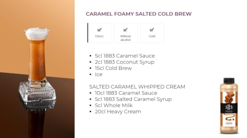 Image of 1883 Salted Caramel Syrup for Drinks, Made in France, 1 Liter Glass Bottle