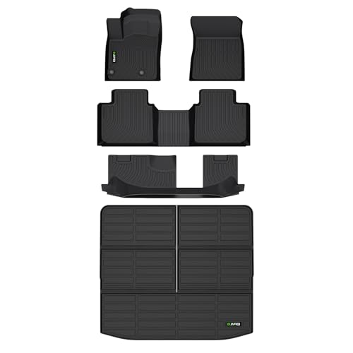 HAFIDI Floor Mats & Cargo Liner for Mitsubishi Outlander 2022-2024 2025 (Not Fit PHEV or Sport Models) Custom Fit Full Set All Weather Car Accessories (Rear Trunk Mat +Floor Mats)