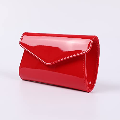Xiejiajd Fashion Glossy Envelope Faux Patent Leather Clutch Evening Bags For Women Wedding Formal Prom Handbag  thumb #2