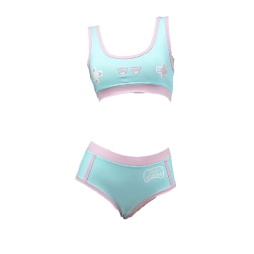 Temptshow Fato de banho para mulher, sexy, japonês, anime, DVA, para estudantes, ioga, desportos, líder de torcida, uniforme, Azul 2, Tamanho único