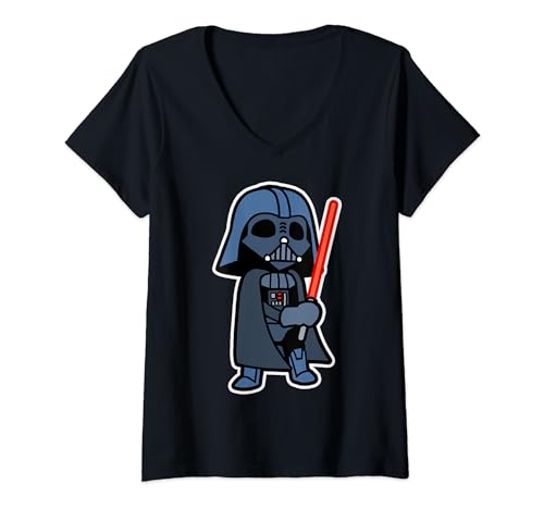 T-shirt Col V Star Wars Darth Vader pour Femme Style Cartoon