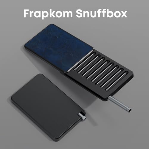 Image of Blue Black Organize Box, 8 Compartment Storage Box with Built in Alloy Straw
