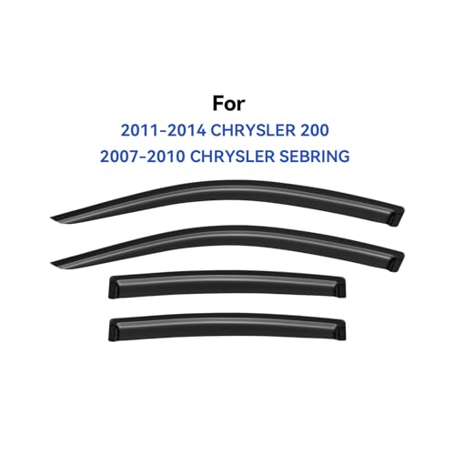 Image of Window Visors Rain Guards for 2011 2012 2013 2014 Chrysler 200, Out-Channel Window Vent Wind Deflectors Visors Shades for 2007-2010 Chrysler Sebring