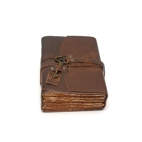 Image of Leather Journal 4X6 Notebook Handmade Writing Journal Leather Diary, Travel Scrapbook, Sketchbook, Planner & Gift for Men & Women Gift for Writers, Students, Artists, Journal Lovers & Note