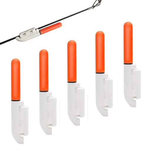 kyaoayo Lot de 5 cloches d'alarme de pêche, veilleuse à craquer, détecteur de touche LED, bâtons lumineux avec boucle, détecteur de touche de nuit pour la pêche en mer et la pêche de nuit.