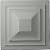 Ekena Millwork ROS04X04DR 4 3/8 inch W x 4 3/8 inch H x 1 4 inch P Dover Rosette, White