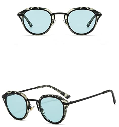 Lunettes de soleil rondes UV400 en alliage et PC pour homme et femme style tendance C5