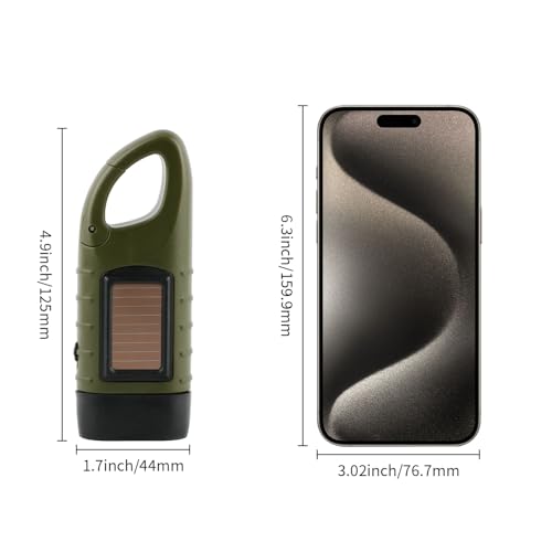 TOCH Hand Crank Solar Powered Flashlight LED Flashlight Emergency Lights for Outdoor Sports Hiking Camping - Thumbnail 7