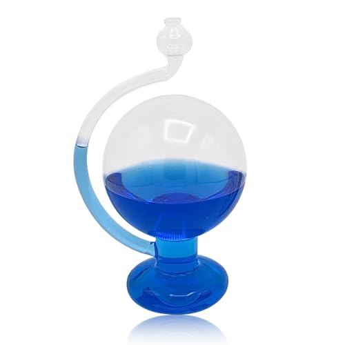 Barometer Forecast, 5.9in Blue Globe Shaped Storm Glass Weather Predictor for The Home Visual Live Report Reporting Box Ball Home Decoration