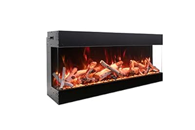 Amantii TRV-65-BESPOKE Tru View Bespoke - 65" Indoor/Outdoor 3 Sided Electric Fireplace, WiFi, Bluetooth, Speaker, and a Selection of Media Options
