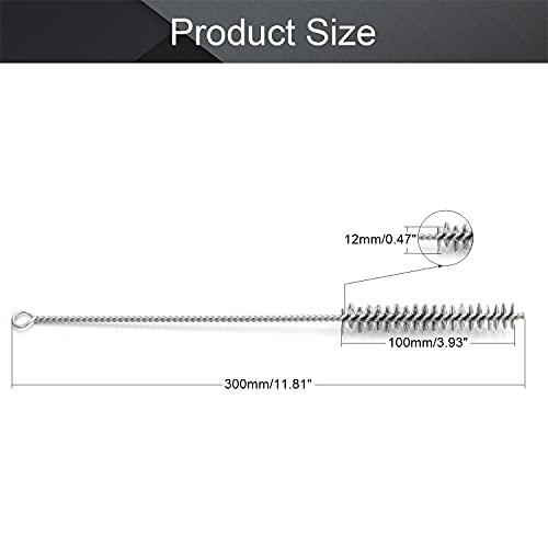 Image of Utoolmart Steel Wire Cleaning Brush, Spiral Power Tube Cleaning Tool, Bottle Brush, 0.6-inch Diameter 12-inch Length, 10pcs
