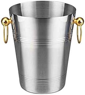 TEMKIN Cubo de Hielo Grueso de Acero Inoxidable Grande con Asas Laterales diseñado para suministrar Cubitos de Hielo para Bares de Fiesta de Entretenimiento TEMKIN Cubo de Hielo Grueso de Acero Inoxidable Grande con Asas Laterales diseñado para suministrar Cubitos de Hielo para Bares de Fiesta de Entretenimiento