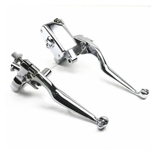 Palancas de freno Skull para motos con manillar personalizado de 1" 3