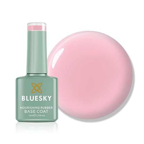Bluesky Rubber Base Coat 10ml – Dawn Rose - BNR04, Base Gel for Nails, Strengthening Gel Base Coat for 21 Day Manicure, LED UV Lamp Required