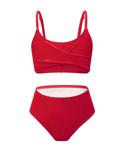 Century Star Girls Swimsuits for Teens Bikini 2025 Solid Teen Bathing Suits Adjustable Straps Swimwear Padded 8-15 Years