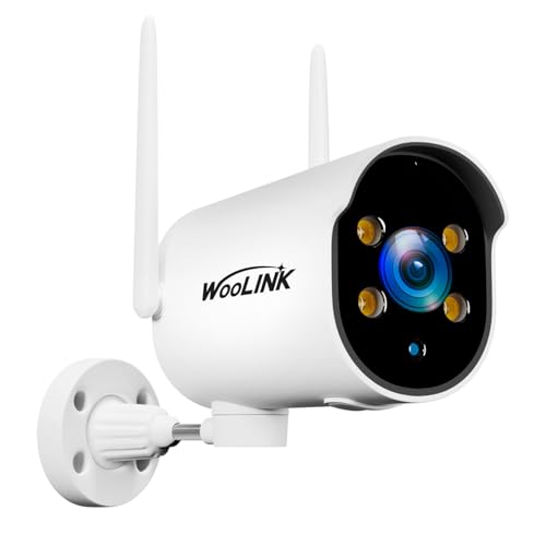 WOOLINK 2K Security Camera Outdoor WiFi Security Cameras Pan Rotating 225° Full Color Night Vision
