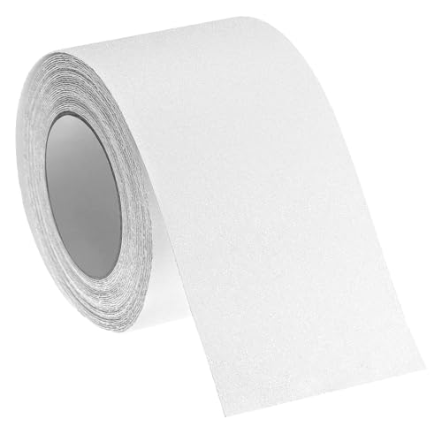 QWORK® Bande Antidérapante Adhésive Translucide 10cm x 10m, Sécurité pour Bois, Marbre, Carrelage - Prévention Glissades pour Tous