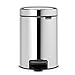 Brabantia 113147 - Pattumiera Con Pedale, Argento (Inox Lucido), 3 Litri, 1 Pezzo