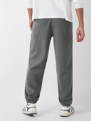 Image of Bewakoof Men's Solid Oversized Fit Cotton Joggers