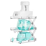 SDSNTE Countertop Caddy–3-Tier Collapsible Storage Organizer Compatible with Navage Nasal Irrigation System, Nasal Care Accessories Organizer(Caddy Only)