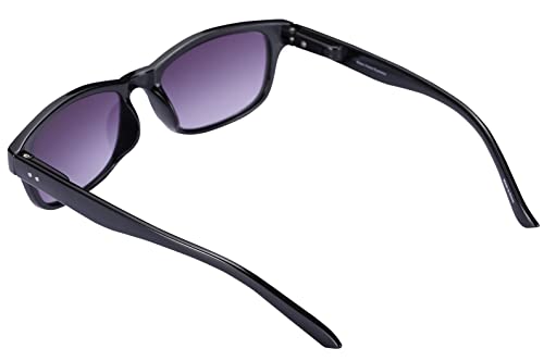 3 Pair of Classic "The Intellect" Full Reading Sunglasses - Outdoor Reading Sunglasses NOT Bifocals - Soft Pouches Included (Black/Black, 3.5 x)3